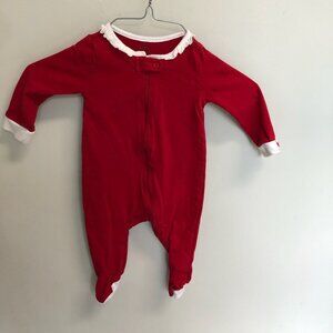 Petite Plume 3-6‎ Months Red Zip Organic Cotton Knit PJ's